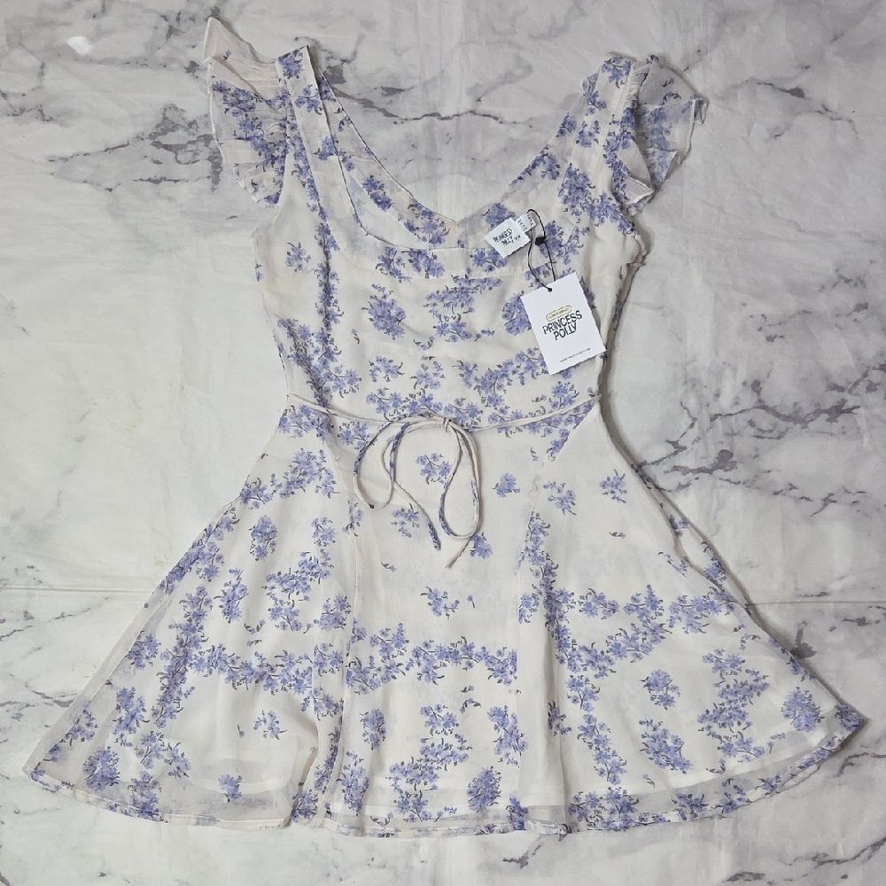 Princess Polly Dream Away Mini Dress Blue Floral